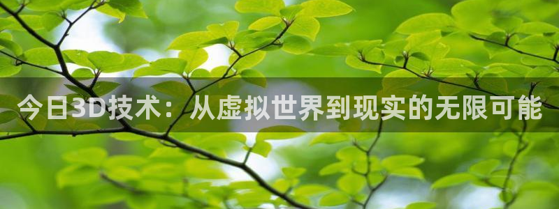聚彩首页：今日3D技术：从虚拟世界到现实的无限可能